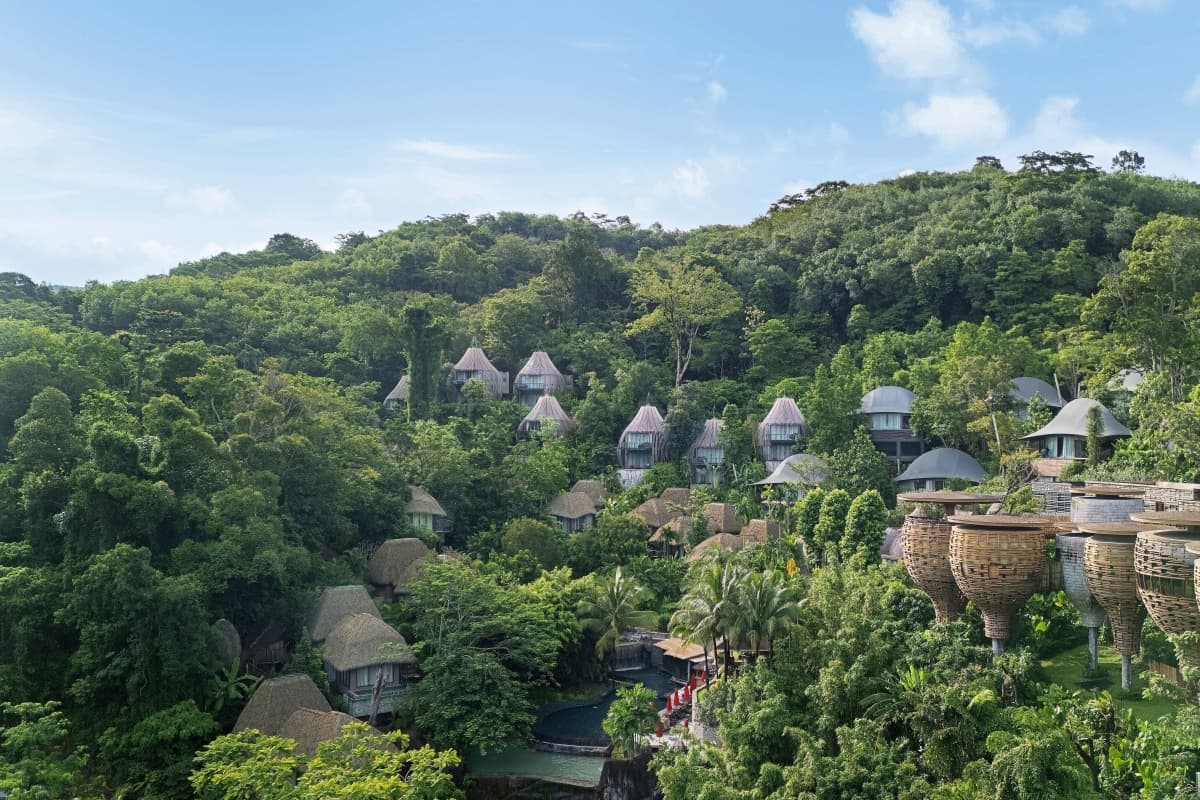 Aerial view of a luxury jungle resort in Thailand for VIP and premium travel experiences