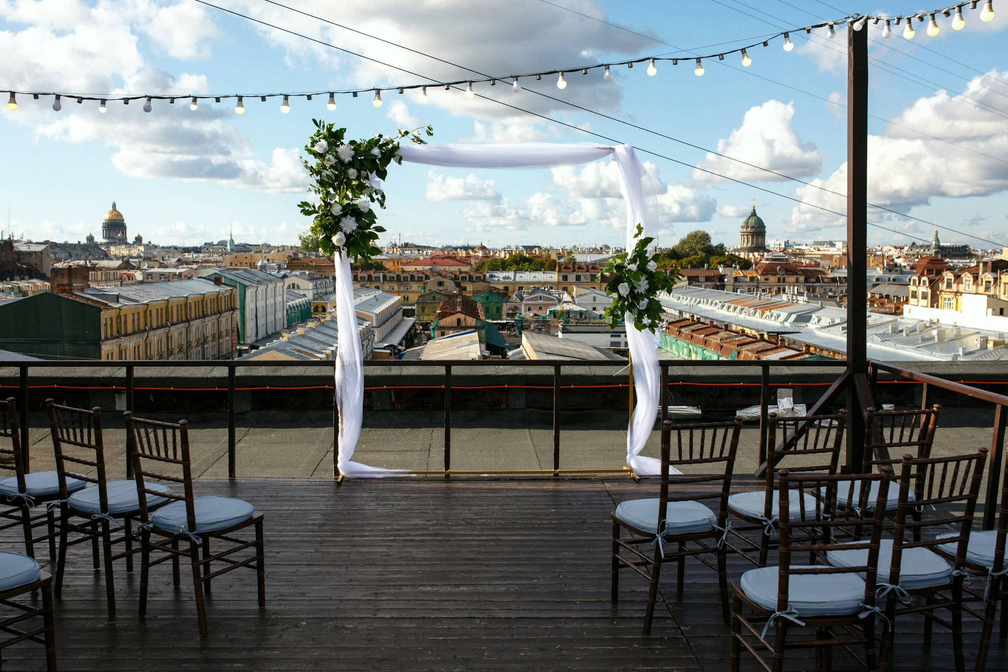 Bangkok luxury hotel rooftop wedding with city skyline