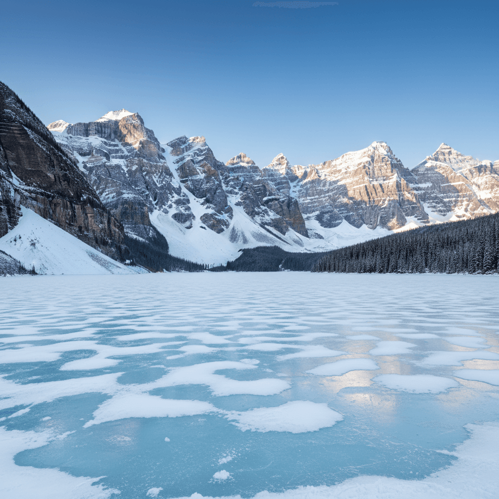 Banff National Park in Canada with turquoise Lake Louise and snow-capped Rocky Mountains